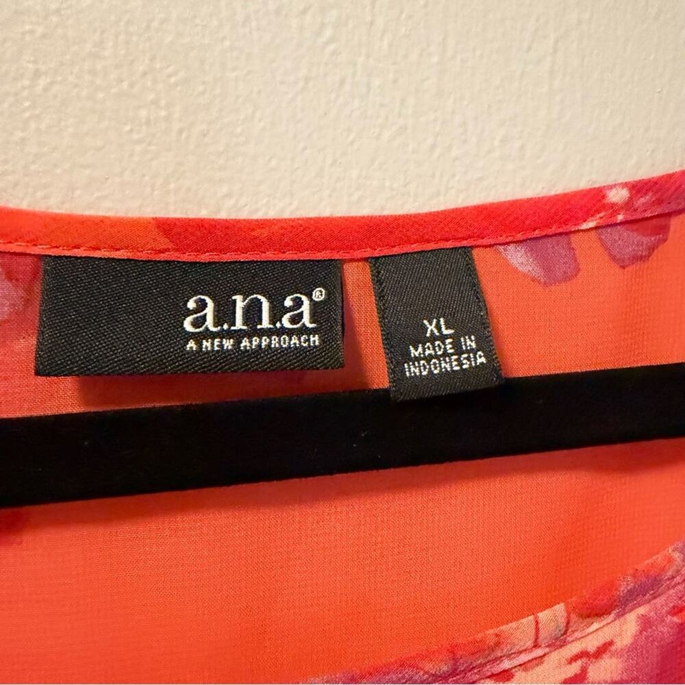 ANA sheer multicolor blouse in a vibrant red and pink floral - Picture 4 of 9